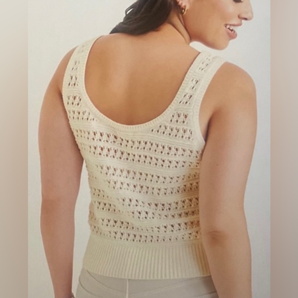 Old Navy Cropped Open-Knit Sweater Tank Top for Women